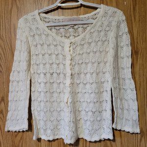 Delicate White Crochet Sweater